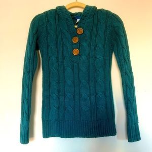 DELIA’S Hooded Cable Knit Sweater